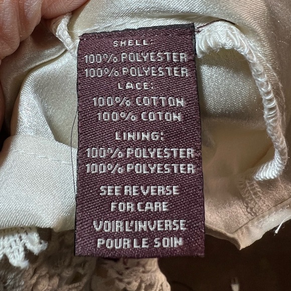 NEW Anthropologie Ranna Gill Floral Crochet  Swing Dress Cream Size Small Petite - Picture 10 of 11